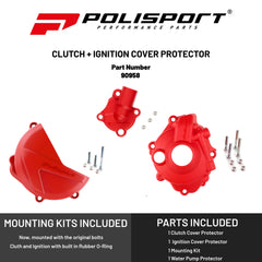 Polisport Clutch & Ignition Cover Protector Kit For Honda CRF250R (2018-2024)