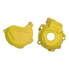 Polisport Clutch and Ignition Cover Protector Kit (Yellow) - Compatible with Husqvarna