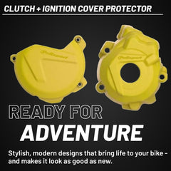 Polisport Clutch and Ignition Cover Protector Kit (Yellow) - Compatible with Husqvarna