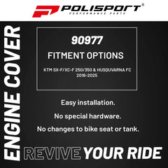 Polisport Clutch and Ignition Cover Protector Kit (Yellow) - Compatible with KTM SX-F/XC-F 250/350 & Husquvarna FC (16-25)