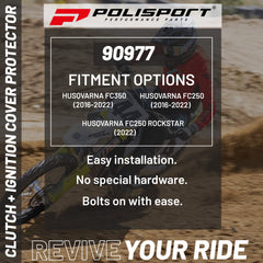 Polisport Clutch and Ignition Cover Protector Kit (Yellow) - Compatible with Husqvarna