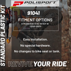 Polisport Motocross (MX) Replica Plastic Enduro Kit for KTM EXC/EXC-F/XC-W/XCF-W (2020-2023) Dirt Bike