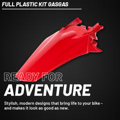 Polisport Motocross (MX) Replica Plastic Kit for GasGas EX/EX-F (2022-23) Dirt Bike – OEM Quality, Durable, Flexible & Perfect Fit – Red