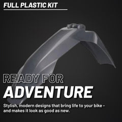 Polisport Motocross (MX) Replica Plastic Kit for Husqvarna TC/FC (2023-24) Dirt Bike – OEM Quality, Durable, Flexible & Perfect Fit – Nardo Grey