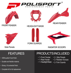 Polisport Motocross (MX) Replica Plastic Enduro Kit for Beta RR 2T/4T (2023-24) Dirt Bike
