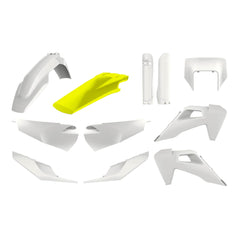 Polisport Motocross (MX) Replica Plastic Kit for Husqvarna TE/FE (2020-23) Dirt Bike – OEM Quality, Durable, Flexible & Perfect Fit – White/Yellow