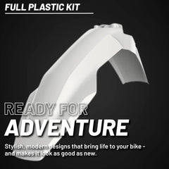 Polisport Motocross (MX) Replica Plastic Kit for Husqvarna TE/FE (2020-23) Dirt Bike – OEM Quality, Durable, Flexible & Perfect Fit – White/Yellow