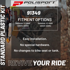 Polisport Motocross (MX) Replica Plastic Kit for Yamaha YZ450F (2023-2024) Dirt Bike