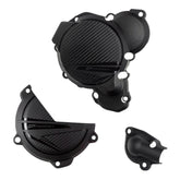 Polisport Clutch and Ignition Cover Protector Kit (Black) - Compatible with KTM EXC/XC-W 250/300 & Husqvarna TE 250/300 (2024-2025)