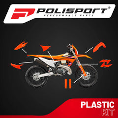 Polisport Motocross (MX) Replica Plastic Kit for KTM EXC/XCF/XCW/XW-F (2024-25) Dirt Bike – OEM Quality, Durable, Flexible & Perfect Fit – Orange/Black