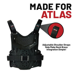 Atlas Charger PeeWee Black + Shoulders A1020-01-000 - CE Certified Youth Neck Brace with Adjustable Shoulder Pads, Lightweight Impact-Resistant Protection for Motocross, BMX, and Extreme Sports