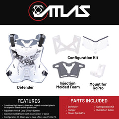 Atlas Defender CPC-00-010 CE Stoneshield Adult Chest Protector, Adjustable Foam/Plastic Construction, Digital Arctic Design, Secure Velcro Closure System, One Size Fits Most