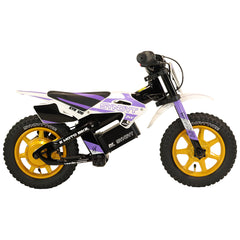 SYNDYT SYR 120 12" Electric Balance Bike for Kids Ages 3-5, 24V 10Ah Battery, 250W Motor, 5/8/12 MPH Speed Settings, Rear Disc Brake, MX-Style Foot Pegs, 12" Alloy Wheels, Lavender/White
