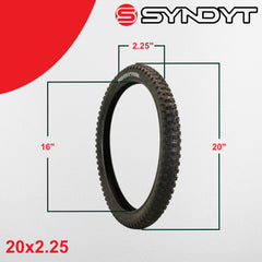 Syndyt SYR 200 20” x 2.25” Off-Road BMX Bicycle Tire, Directional Tread, Compatible with SYR 200 20" E Balance Bike, Black 20x2.25