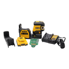 DEWALT DCLE34520G 20V/12V MAX Green Beam Laser Level Kit – Cross Line & 5-Point Laser, Self-Leveling, ±1/8" Accuracy at 30ft, Rechargeable Battery, Hard Case Included