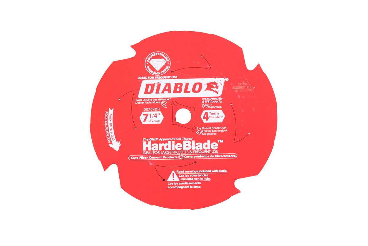 Diablo D0704DHA 7 1/4" 4T PCD Tip TCG Hardie Blade Fiber Cement Saw Blade