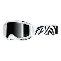 Fly Racing Zone Elite Goggles – Premium Motocross & Off-Road Goggles with HD Lens System, Quick-Change Technology & Pro Fit (Black/White)