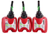 Fuelworx Red 1.5 Gallon Stackable Fast Pour Gas Fuel Cans CARB Compliant Made in The USA (1.5 Gallon Gas Can 3-Pack)