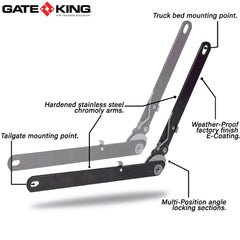 Gate King Ratcheting Truck Tailgate Adjuster for Dodge Ram 1500 2019-2023