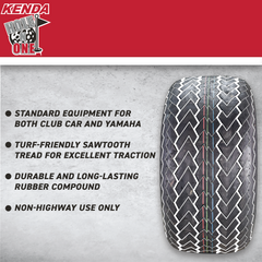 Kenda 235S2066 20x9-12 Hole-N-1 6 Ply Tubeless Golf Cart Turf Tires 2 Pack