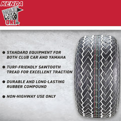 Kenda 235S2066 20x9-12 Hole-N-1 6 Ply Tubeless Golf Cart Turf Tires 2 Pack
