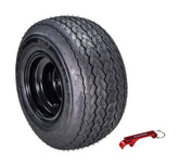 Kenda Hole-N-1 K389 18x8.5-8 Golf Cart Tire with 4-Ply Rating & Pre-Assembled Semi-Gloss Black Wheel with Keychain Hole in one 18/8.5/8 - Single