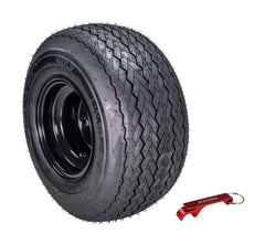 Kenda Hole-N-1 K389 18x8.5-8 Golf Cart Tire with 4-Ply Rating & Pre-Assembled Semi-Gloss Black Wheel with Keychain Hole in one 18/8.5/8 - Single