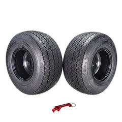 Kenda Hole-N-1 K389 18x8.5-8 Golf Cart Tire with 4-Ply Rating & Pre-Assembled Semi-Gloss Black Wheel with Keychain Hole in one 18/8.5/8 - 2-Pack