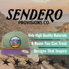 Sendero Provisions Co. Big Bend National Park Adjustable Snapback Rope Hat with Woven Patch & Topographic Map Undervisor (Sage/Lilac) - One Size
