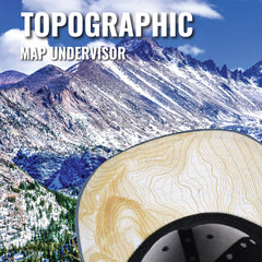 Sendero Provisions Co. Rocky Mountain National Park Adjustable Snapback Rope Hat with Woven Patch & Topographic Map Undervisor (Blue) - One Size