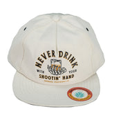 Sendero Provisions Co. Shootin' Hand Adjustable Strapback Hat with Screen Printed Design (White) - One Size