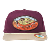 Sendero Provisions Co. Grand Canyon National Park Adjustable Snapback Rope Hat with Woven Patch & Topographic Map Undervisor (Wine/Khaki) - One Size