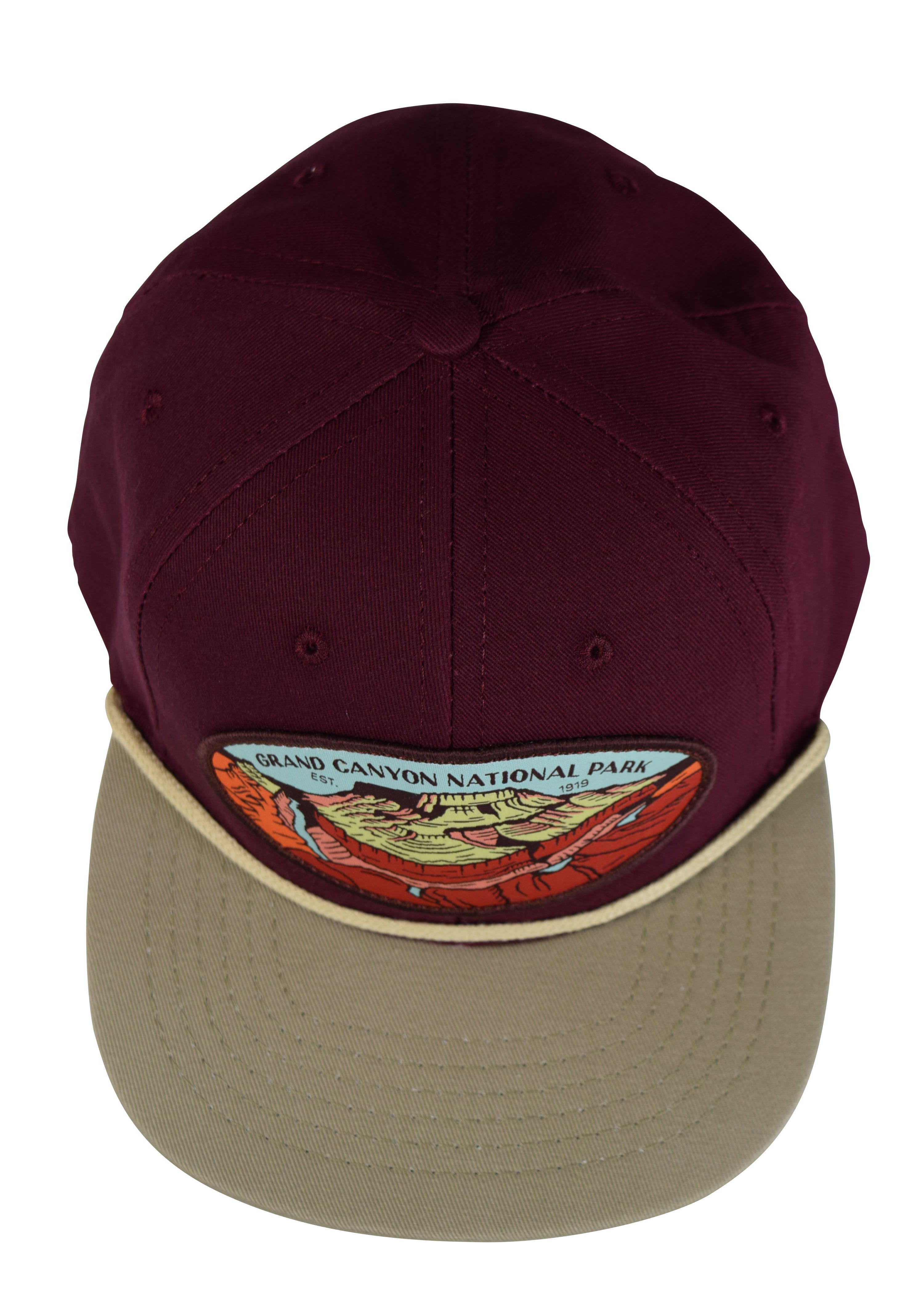 Sendero Provisions Co. Grand Canyon National Park Snapback Hat (Wine/Khaki)
