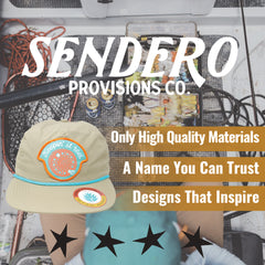 Sendero Provisions Co. Keepin' It Reel Adjustable Snapback Hat with Screen Printed Patch & Braided Rope (Khaki) - One Size