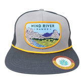 Sendero Provisions Co. Wind River Range Adjustable Meshback Snapback Rope Hat with Woven Patch & Braided Rope (Gray) - One Size