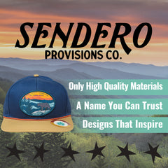 Sendero Provisions Co. Smoky Mountain National Park Adjustable Snapback Rope Hat with Woven Patch & Topographic Map Undervisor (Storm/Honey) - One Size