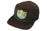 Sendero Provisions Co. Shenandoah National Park Adjustable Snapback Rope Hat with Woven Patch & Topographic Map Undervisor (Brown/Green) - One Size