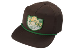 Sendero Provisions Co. Shenandoah National Park Adjustable Snapback Rope Hat with Woven Patch & Topographic Map Undervisor (Brown/Green) - One Size