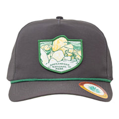 Sendero Provisions Co. Shenandoah National Park Adjustable Snapback Rope Hat with Woven Patch & Topographic Map Undervisor (Brown/Green) - One Size