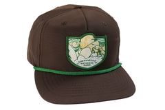Sendero Provisions Co. Shenandoah National Park Adjustable Snapback Rope Hat with Woven Patch & Topographic Map Undervisor (Brown/Green) - One Size