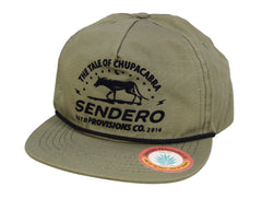 Sendero Provisions Co. Chupacabra Adjustable Snapback Hat with Felt Design & Braided Rope (Green/Midnight Black) - One Size