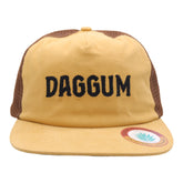 Sendero Provisions Co. Daggum Adjustable Snapback Hat with Chain Stitched Logo & Meshback (Yellow/Brown) - One Size