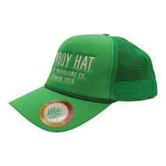 Sendero Provisions Co. Cowboy Adjustable Snapback Foam Trucker Hat with Embroidered Logo & Mesh back (Green/White) - One Size