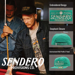Sendero Provisions Co. Outdoor Adjustable Snapback Rope Hat with Embroidered Logo Design (Teal) - One Size