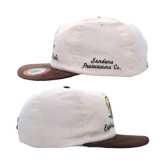 Sendero Provisions Co. Del Oeste Adjustable Snapback Hat - Cream/Brown, Embroidered Design, Structured 5-Panel Cotton Twill Cap for Outdoor Adventures