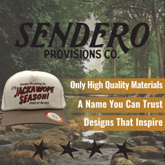 Sendero Provisions Co. Jackawope Adjustable Snapback Hat with Embroidered Front & Braided Rope (Cream/Brown) - One Size