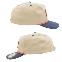 Sendero Provisions Co. Signature Snapback Hat, Classic Retro Design with Exclusive Sendero Patch, Adjustable (Cream/Navy) - One Size