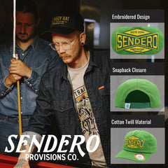 Sendero Provisions Co. OLD SCHOOL GREEN Snapback Hat –One Size