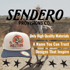 Sendero Provisions Co. El Mestizo Adjustable Snapback Hat with Printed Design (White/Navy) - One Size