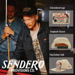 Sendero Provisions Co. West Texas Municipal Adjustable Snapback Hat with Embroidered Design (Cream) - One Size